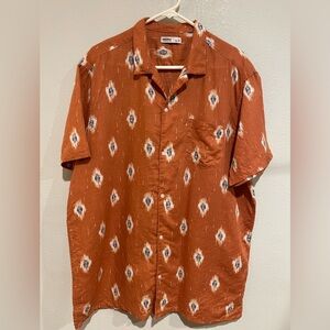 Sonoma Men's Terracotta Patterned Button Down Shirt
